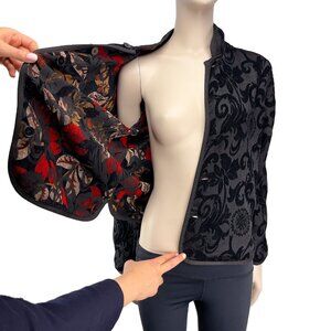 VINTAGE 70’s Incredible Reversible Floral Velvet Tapisserie Jacket Whimsigoth